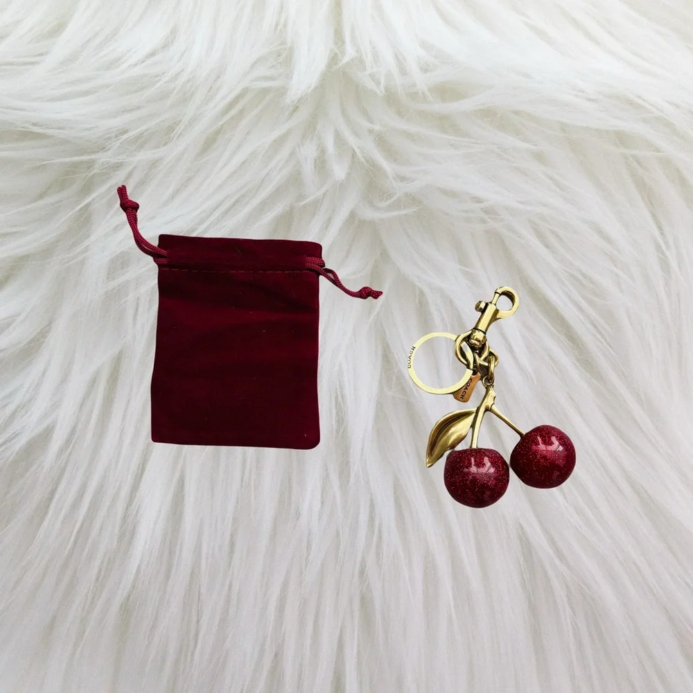 TODAY ONLY! ❤️BRAND NEW! LAST ONE! GOLD COACH CHERRY KEYCHAIN❤️